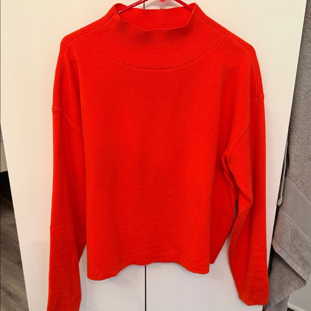 Maeve Carys Vibrant Red mock-neck Sweater